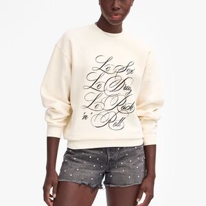 Clare V. Oversized Sweatshirt Le Sex Le Drugs Le Rock 'n' Roll